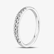 9ct White Gold 0.33ct Diamond Pave Set Half Eternity Ring THR15238-33Tp