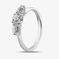 Platinum 1.00ct Brilliant Cut Diamond Three Stone Ring 10527/PL/DQD100
