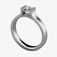 Geoghegan Chosen Platinum & Square Cut Diamond Tension Set Solitaire Ring FAC2/P