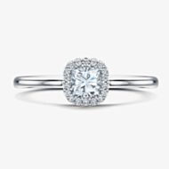 Geoghegan Platinum Certified 0.52ct Cushion Cut Diamond Cluster Ring CAC1/P (L 1/2)