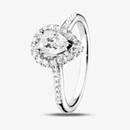 Signature Collection Platinum GIA Certificated Pear Shaped 1.01ct Diamond Halo Ring DSC42