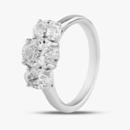 Platinum 2.32ct Oval Cut Diamond Three Stone Ring RN5452 PLT K