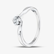 1888 Collection Platinum Certificated 0.33ct Round Cut Diamond Twist Solitaire Ring RI-1027(.33CT PLUS)