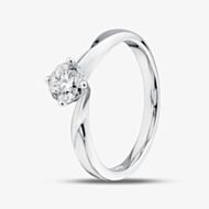1888 Collection Platinum Certificated 0.60ct Round Cut Diamond Twist Solitaire Ring RI-1027(.60CT PLUS)