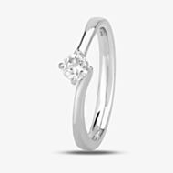 1888 Collection Platinum Brilliant Cut Diamond Solitaire Twist Ring RI-137