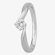1888 Collection Platinum Brilliant Cut Diamond Solitaire Twist Ring RI-1027