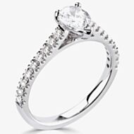 1888 Collection Platinum 0.50ct Certificated Pear Cut Diamond Shoulder Set Solitaire Ring RI-2252(6X4)(.30CT PLUS)