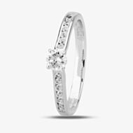 1888 Collection Platinum Brilliant Cut 0.25ct Diamond Shoulder Set Ring RI-138