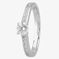 1888 Collection Platinum Brilliant Cut 0.33ct Diamond Shoulder Set Ring RI-138