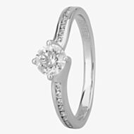 1888 Collection Platinum Brilliant Cut 0.50ct Diamond Shoulder Set Twist Ring RI-1191