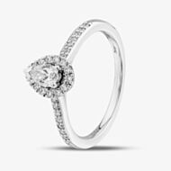 1888 Collection Platinum 0.39ct Certificated Pear Cut Diamond Shoulder Set Cluster Ring RC2020B(5X3)(.33CT PLUS)