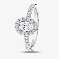 1888 Collection Platinum 1.10ct Certificated Oval Cut Diamond Shoulder Set Halo Ring RC2028(7X5)