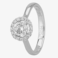 1888 Collection Platinum Brilliant Cut 0.60ct Diamond Floating Halo Ring DSR21
