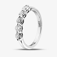 1888 Collection Platinum Certificated 0.72ct Round Cut Diamond Five Stone Ring HET1001(.75CT PLUS)