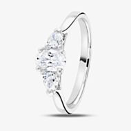 Platinum 1.10ct Certificated Oval Cut Diamond Three Stone Ring R3-2034(1.00CT PLUS