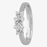 1888 Collection Platinum Princess Cut 0.67ct Diamond Trilogy Ring R3-263