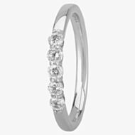 1888 Collection Platinum Brilliant Cut 0.30ct Diamond Five Stone Diamond Ring HET1001