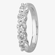 1888 Collection Platinum Brilliant Cut 1.00ct Five Stone Diamond Ring HET1001