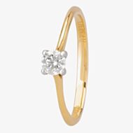 1888 Collection 18ct Yellow Gold 0.30ct Certificated Brilliant Cut Diamond Solitaire Ring RI-141(.25CT PLUS)