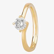 1888 Collection 18ct Yellow Gold Brilliant Cut 0.70ct Diamond Twisted Solitaire Ring RI-137