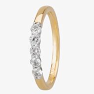 1888 Collection 18ct Yellow Gold Brilliant Cut 0.30ct Five Stone Diamond Ring HET1001