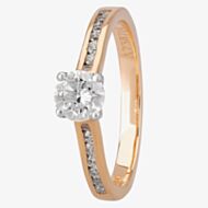 1888 Collection 18ct Rose Gold Brilliant Cut 0.50ct Diamond-Set Solitaire Ring RI-138