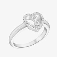 Silver Cubic Zirconia Infinity Heart Ring 8.84.9679