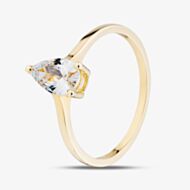 9ct Yellow Gold Pear Shaped Cubic Zirconia Ring 1.84.1549