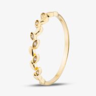 Yellow Gold Plated Sterling Silver Cubic Zirconia Leaf Ring 042-58879/GP