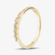 Yellow Gold Plated Sterling Silver Cubic Zirconia Cluster Ring 05S2AZR572307