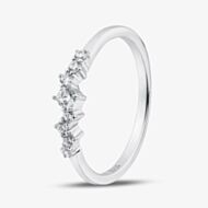 Fashionista Silver Sterling Silver Cubic Zirconia Cluster Ring 05S2AZR572404