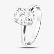 9ct White Gold Oval-Cut Crystal Solitaire Ring 5.84.4901