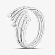 Sterling Silver Six Row Bead Edge Ring SR07052A