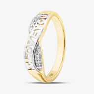 Silver Gold Plated I Love You Infinity Cross Over Ring S2268Y