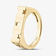 Silver Gold Plated Sterling Silver Mum Signet Ring S2003Y