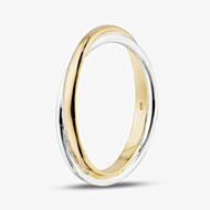 Fashionista Silver Sterling Silver Two Tone Cross Over Ring 012-27512