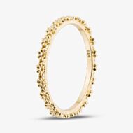Yellow Gold Plated Sterling Silver Flower Band Ring 012-26746/GP