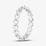Fashionista Silver Sterling Silver Open Heart Band Ring 012-26077/SP
