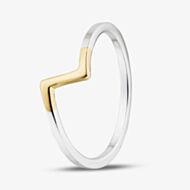 Fashionista Gold Yellow Gold Plated Sterling Silver Zig-Zag Ring 012-27480