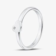 Fashionista Silver Sterling Silver Cubic Zirconia Engravable Heart Ring 05S2AZR422805