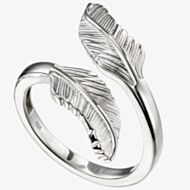 Sterling Silver Double Feather Wrap-Around Ring R3701