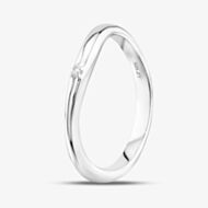 Sterling Silver Cubic Zirconia Plain Band Ring SR07726C