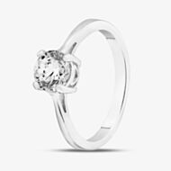 Sterling Silver Briliant Cut Cubic Ziroconia Solitaire Ring S2126