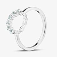 Fashionista Silver Sterling Silver & Blue Topaz Open Circle Ring MR-1055BT