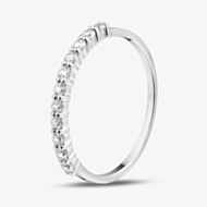 Fashionista Silver Sterling Silver Cubic Zirconia Half Eternity Ring MR-1092