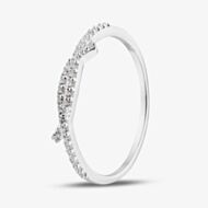 Fashionista Silver Sterling Silver Cubic Zirconia Crossover Ring 042-57263/SP