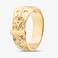 Silver Gold Plated Patterned Buckle Ring S2009Y