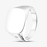 Silver Sparkle Rhodium Plated Sterling Silver Cubic Zirconia Square Signet Ring 8.81.0100