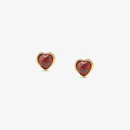 Nomination Gold Plated Red Cubic Zirconia Heart Shaped Stud Earrings 027843/005
