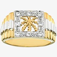 9ct Two Tone Clear Crystal Leaf Ring DIV141Y